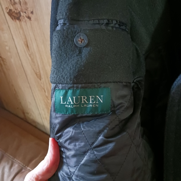 Lauren Ralph Lauren Black Wool Blend Double Breasted Over Coat Size 48R - Picture 4 of 8